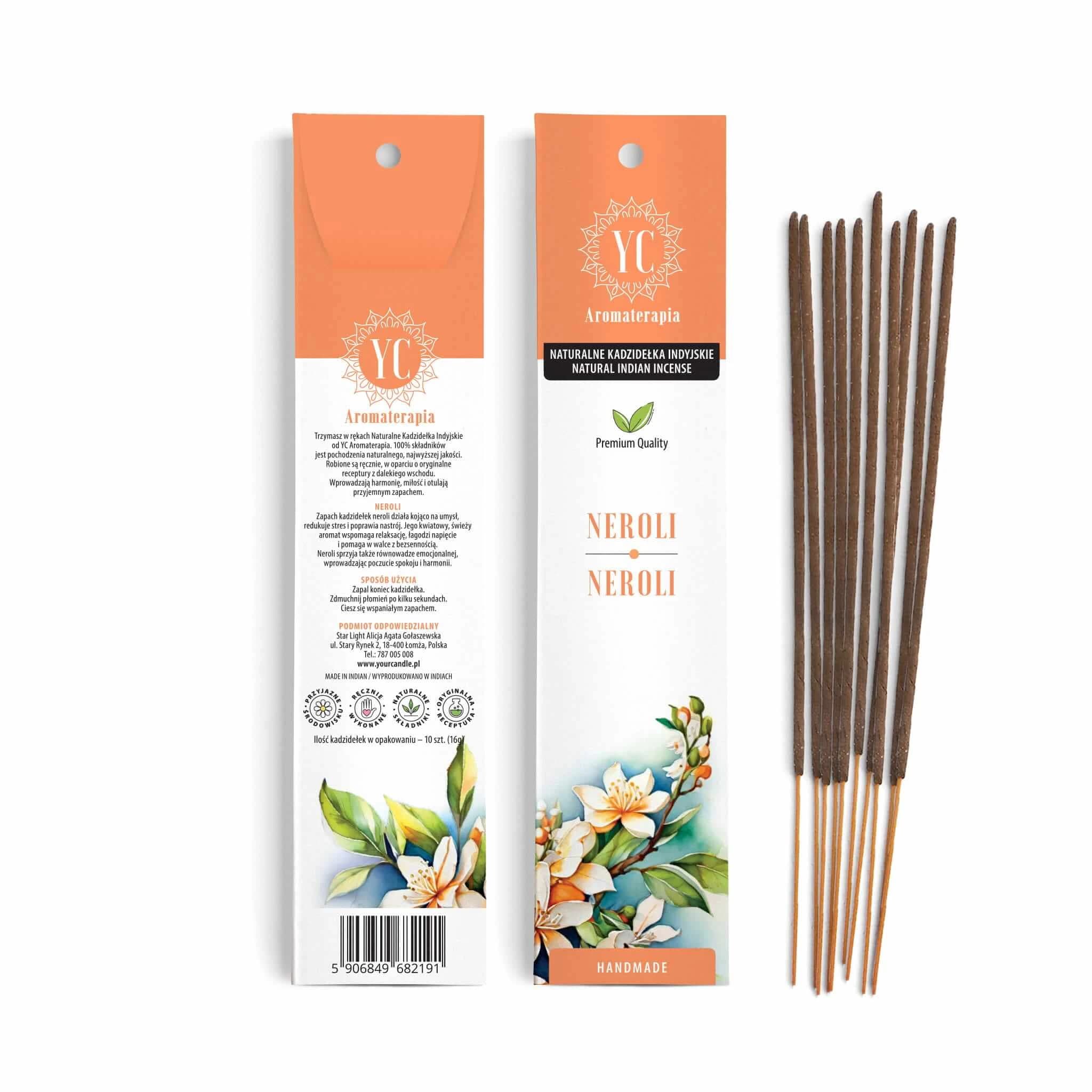 Your Candle, bastoncini di incenso indiano naturale, neroli, 10 pezzi