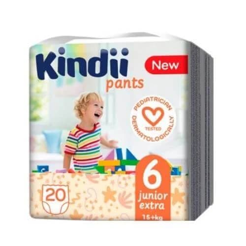 Kindii Pants Junior Extra pannolini taglia 6, 15+kg, 20 pz