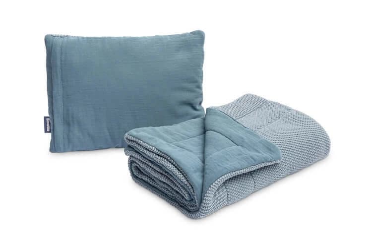 Set di mussole per letto o carrozzina Blu