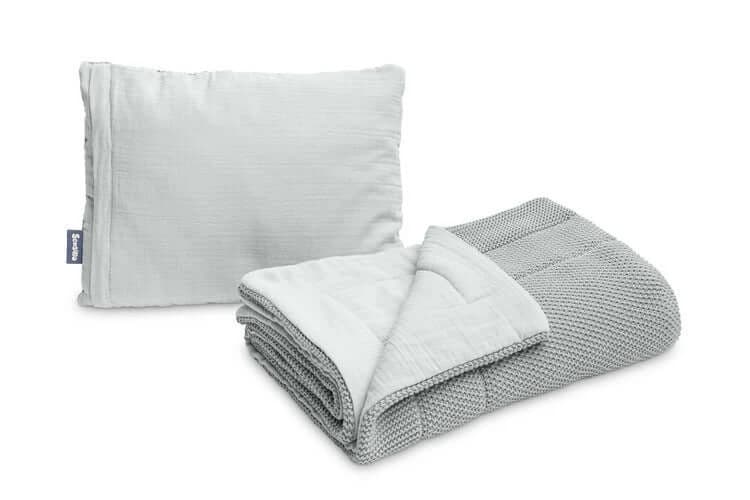 Set letto o passeggino in mussola grigio