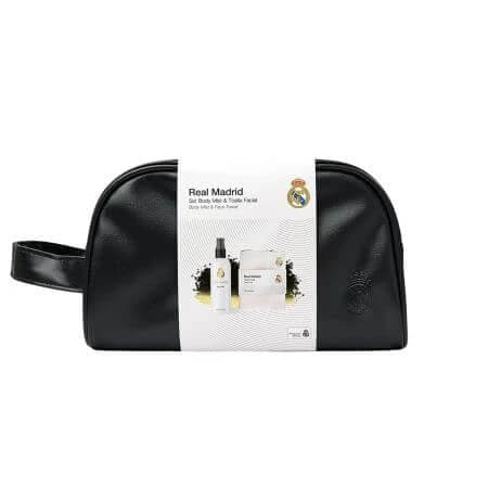 Set da uomo con spray per il corpo e asciugamano per il viso, Real Madrid