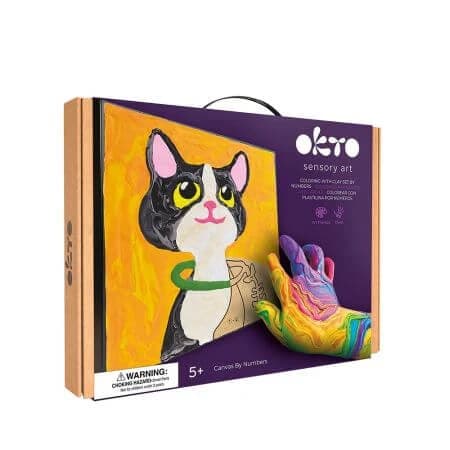 Set per dipingere con argilla leggera, 29 x 29 cm, Gatto, 5 anni+, Okto