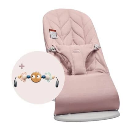 Altalena in tessuto trapuntato con barra portagiochi Bliss, Dusty Pink, 0 mesi+, BabyBjorn