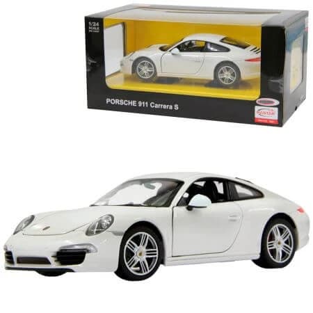 Auto in metallo, scala 1:24, Porsche 911 Bianco, 3 anni+, Rastar