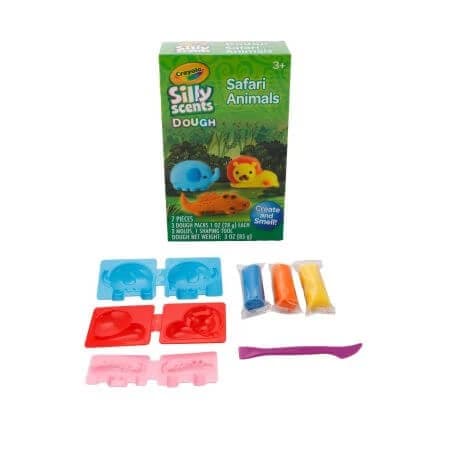 Set di pasta da gioco e accessori Silly Scent, Animali Safari, 3 anni+, Crayola