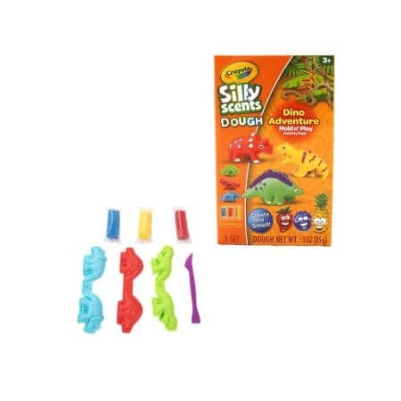 Set di pasta da gioco e accessori Silly Scent, Dinosauro, 3 anni+, Crayola