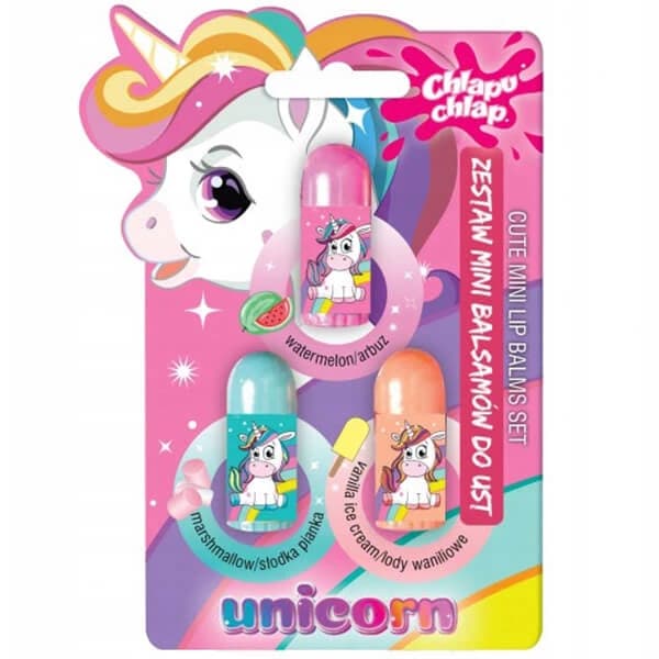 Splash Splash, mini balsami per labbra, da 4 anni, 3 x 1,8 g