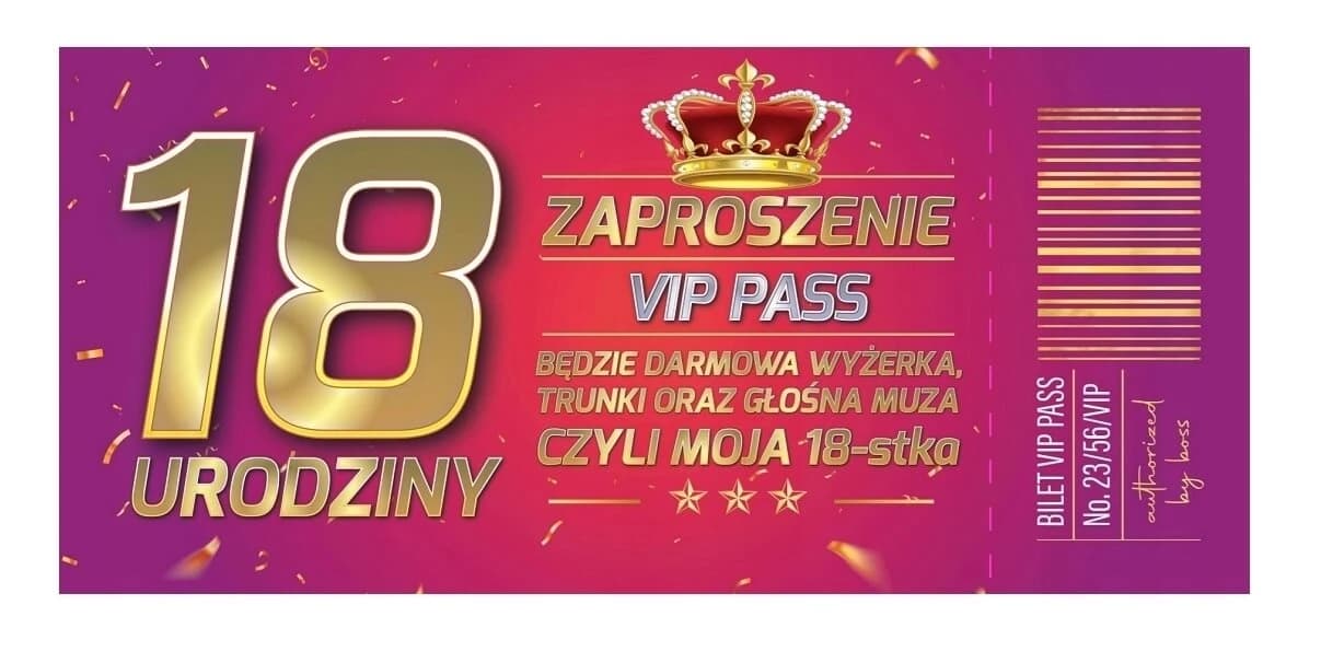 Invito per il 18° compleanno + busta