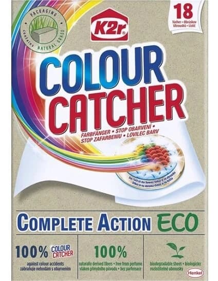 K2r Colour Catcher Eco Stop Salviette lavanti, 18 pezzi