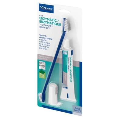 Kit dentifricio enzimatico 70 g + spazzolino da denti + spazzola da dito