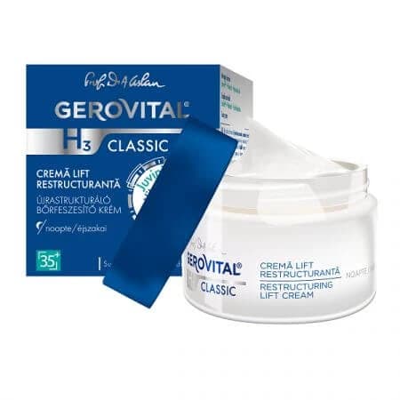 Crema Lift Ristruturante da Notte, Gerovital H3 Classic, 50 ml, Farmec
