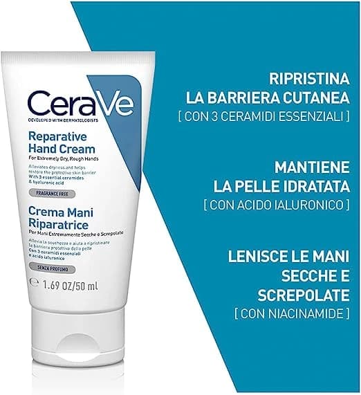 CeraVe Crema Mani Riparatrice, Mani molto secche e screpolate, 50 ml view 2