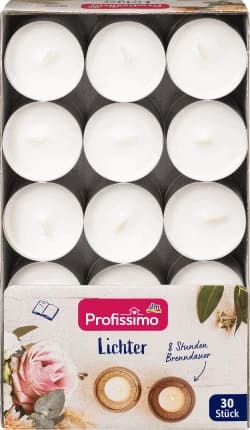 Profissimo Candele pillola, durata di combustione 8 ore, 30 pz
