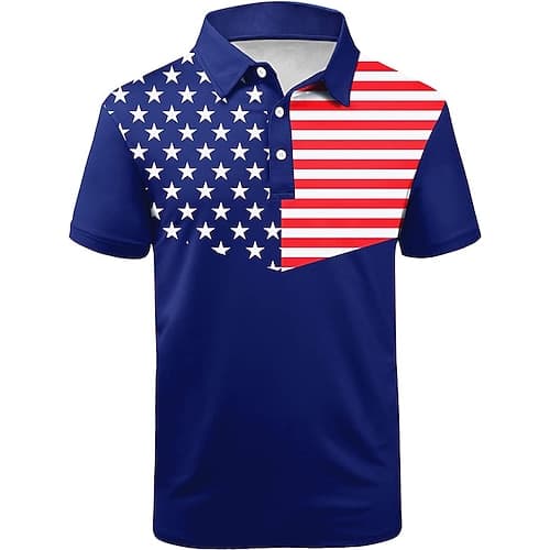 2026 250° Polos per uomini con bandiera americana dei veterani maglione da golf polo a maniche corte camicie colletto streetwear abbigliamento casual