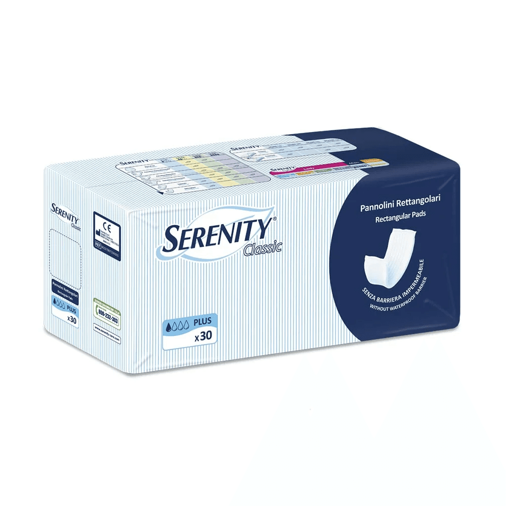 Serenity Classic, Pannolini Rettangolari Senza Barriera, 30 Pannolini