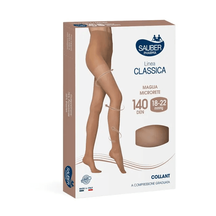 Sauber Classica 140 Den Collant Compressione Graduata Taglia 4, 1 paio