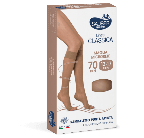 Gambaletto a Punta Aperta 70 Denari Linea Classica Colore Medio Taglia 2 - Compressione Graduata