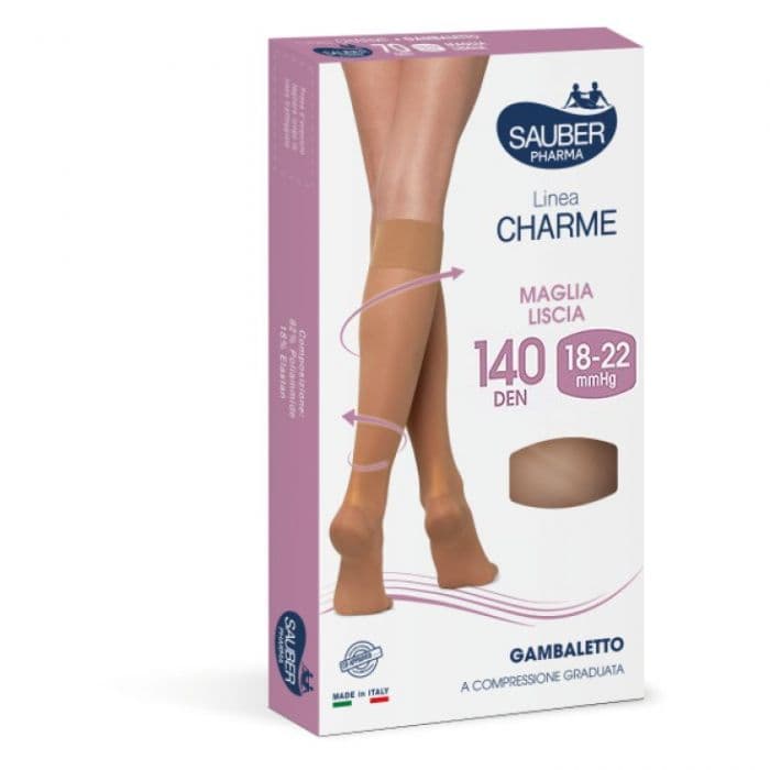 Linea Charme Gambaletto 140 Denari Colore Camel Taglia 4 - Compressione Graduata