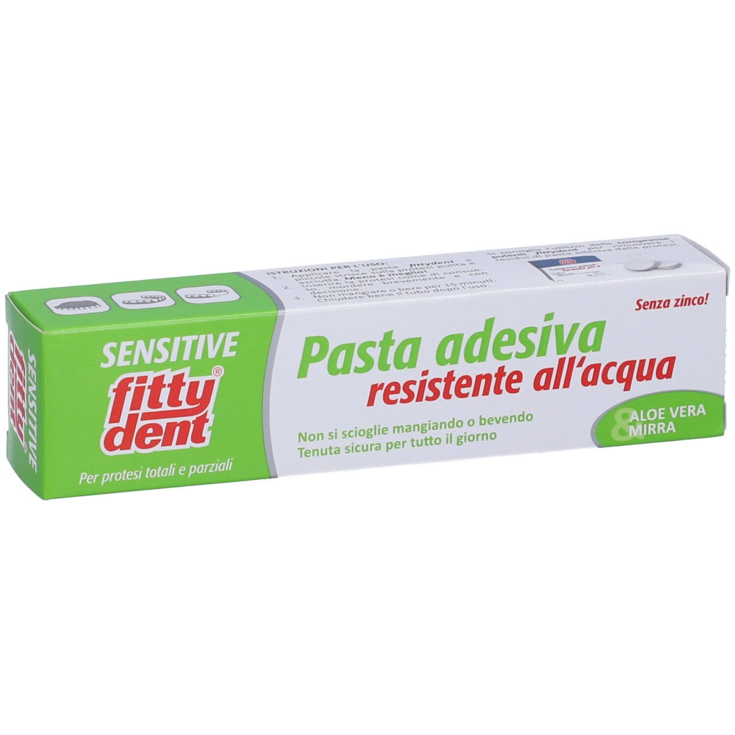 Fittydent Sensitive Pasta Adesiva Con Aloe Vera, 40g