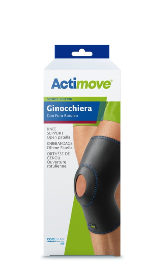 Actimove - Ginocchiera con Foro Rotuleo Taglia L colore Navy - 1 pezzo - Supporto Ginocchio