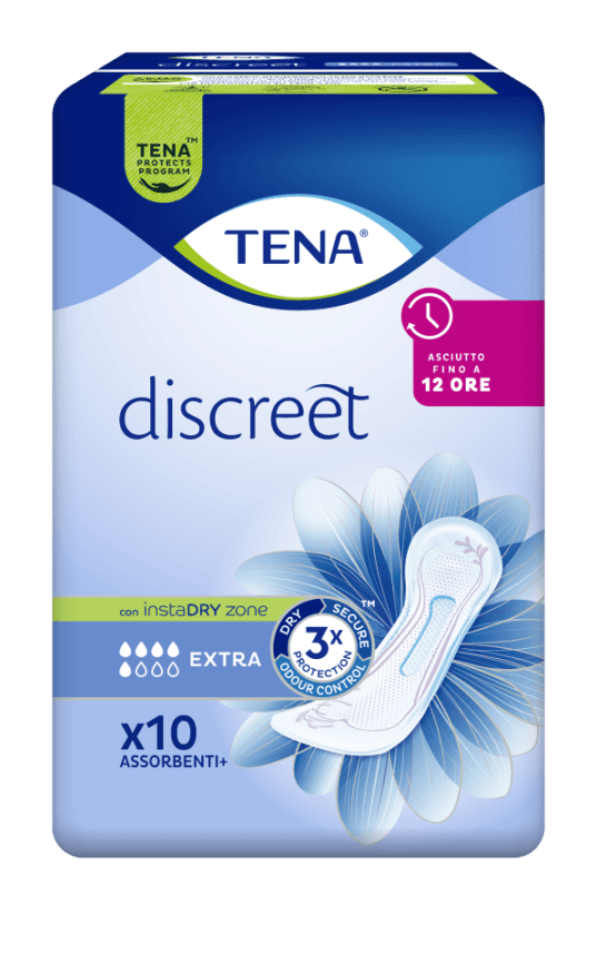 Tena Discreet Extra - Assorbente Incontinenza Leggera 10 Pezzi