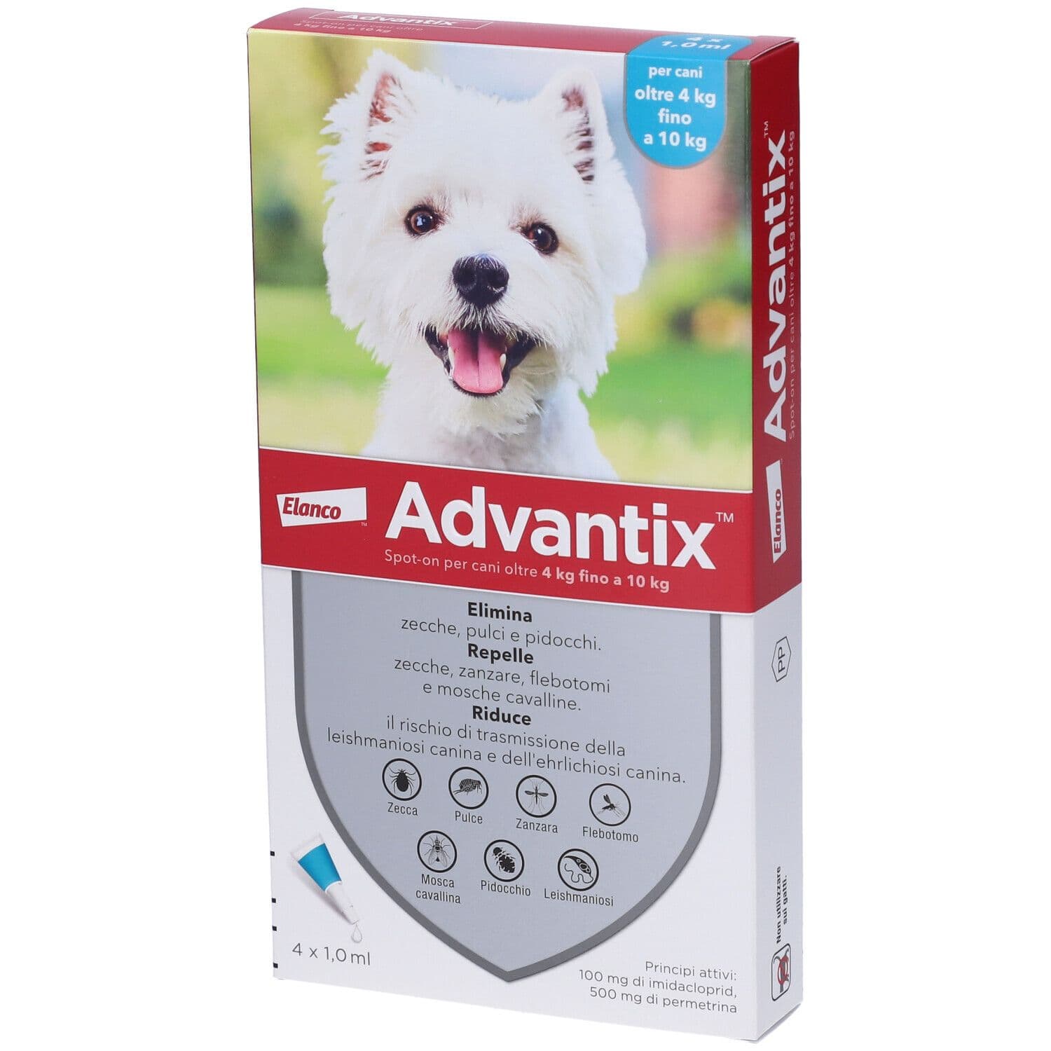 Advantage Spot On per Cani oltre 4kg fino a 10kg 4 Pipette - Trattamento Antiparassitario