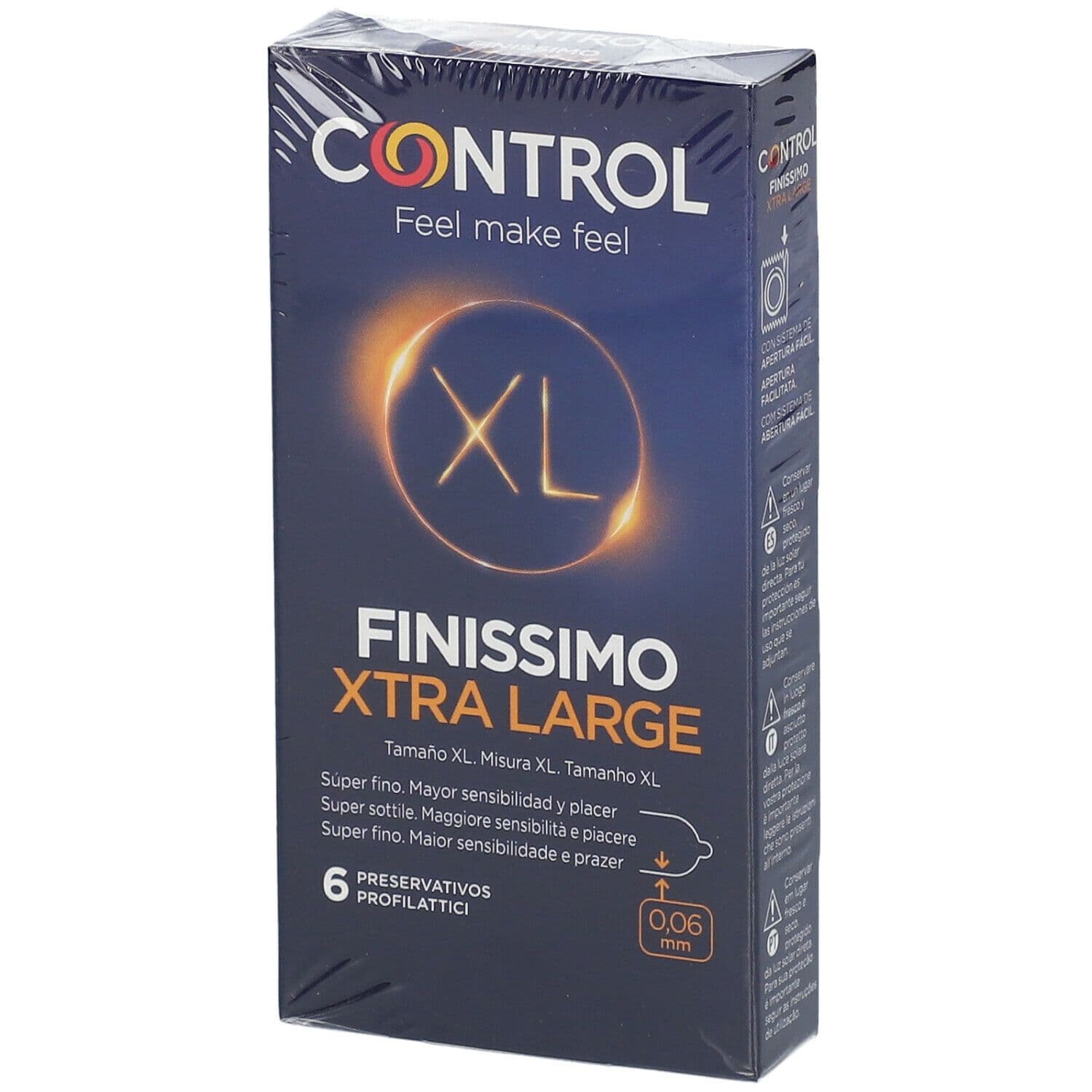Control Preservativi Finissimo Original XL, ultra-sottili, 6 Pezzi, protezione e comfort.