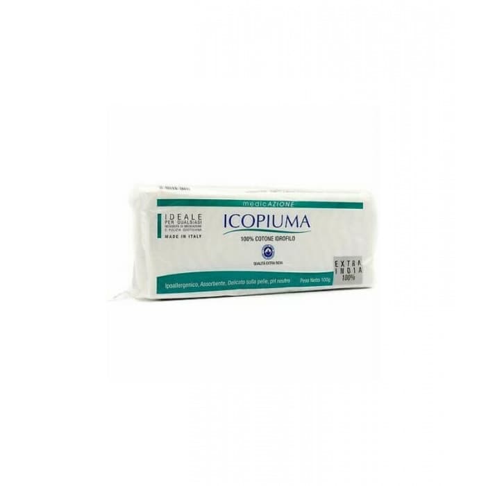 Icopiuma Cotone Idrofilo Extra India 50g - Cotone per la Cura della Pelle e dell'Igiene Personale