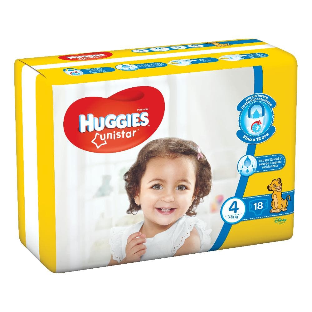HUGGIES Pannol.Unistar 4 7-18Kg 18pz