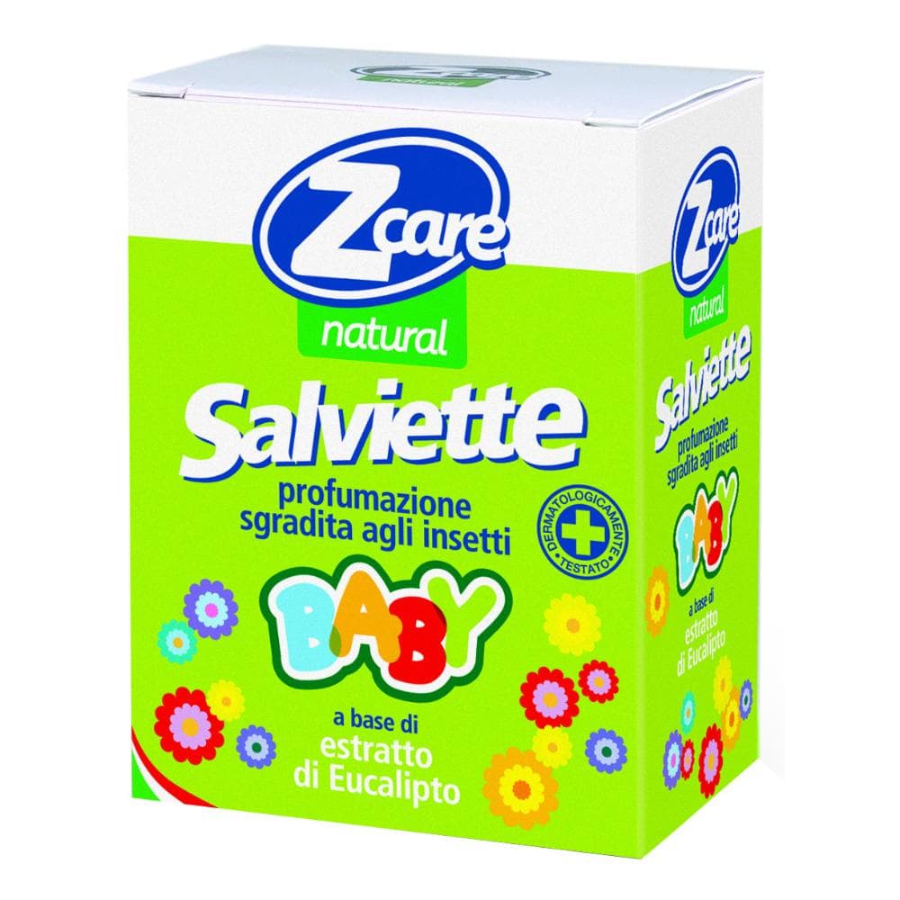 Zcare Natural Salviette Baby - 10 Salviette a Base di Essenze Naturali