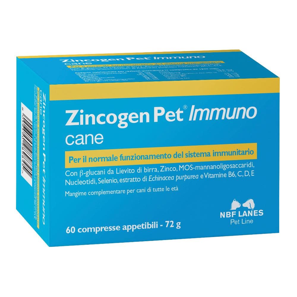 Zincogen Pet Immuno 60 Compresse - Integratore per la Salute degli Animali
