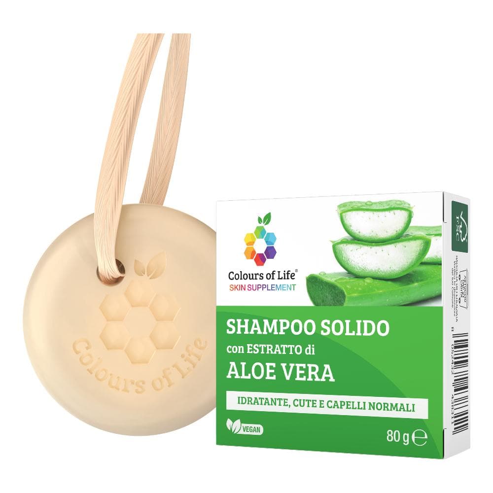 Aloe Shampoo Solido con Estratto di Aloe Vera 80gr per Capelli e Cuoio Capelluto Normali - Shampoo Naturale