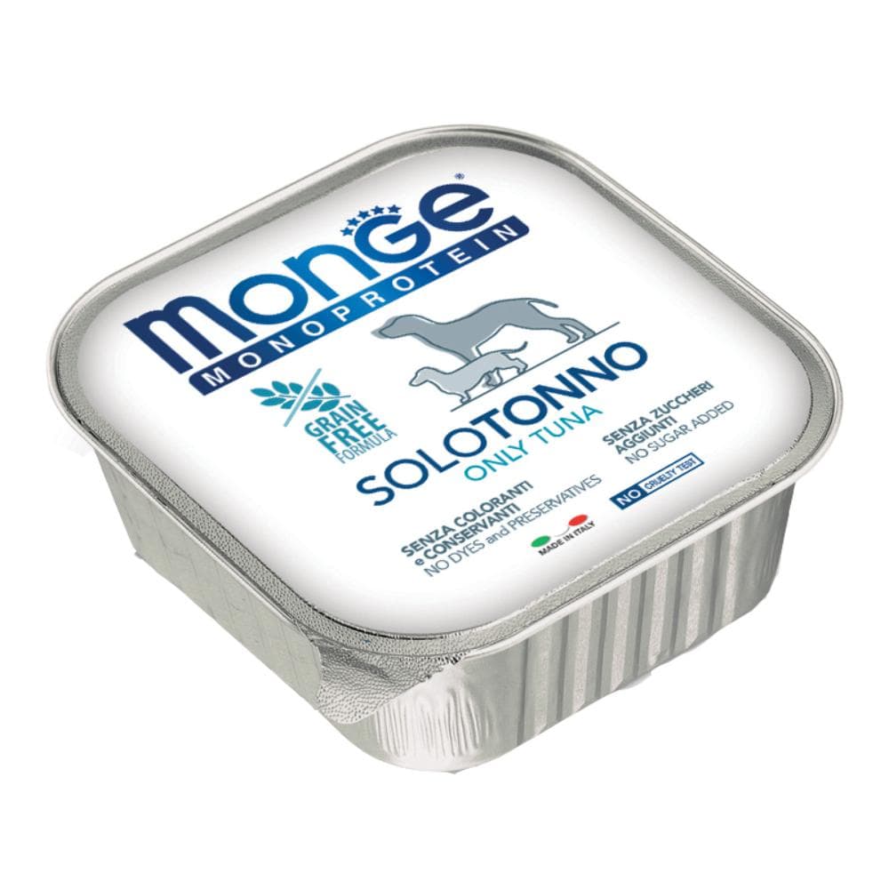 Monge Dog Monoprotein Tonno Paté per Cani Adulti, 150 g