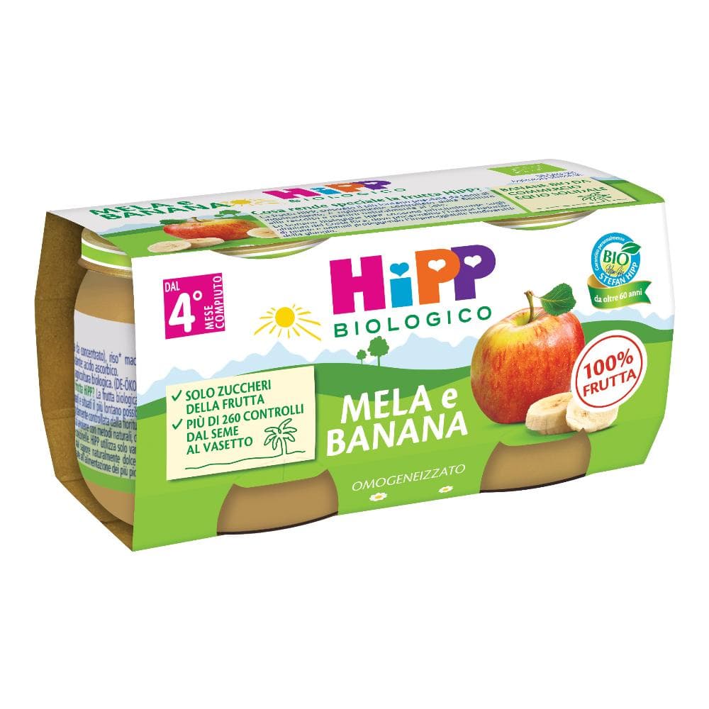 HiPP, Omogeneizzato Biologico di Mela e Banana, 2 x 80 g