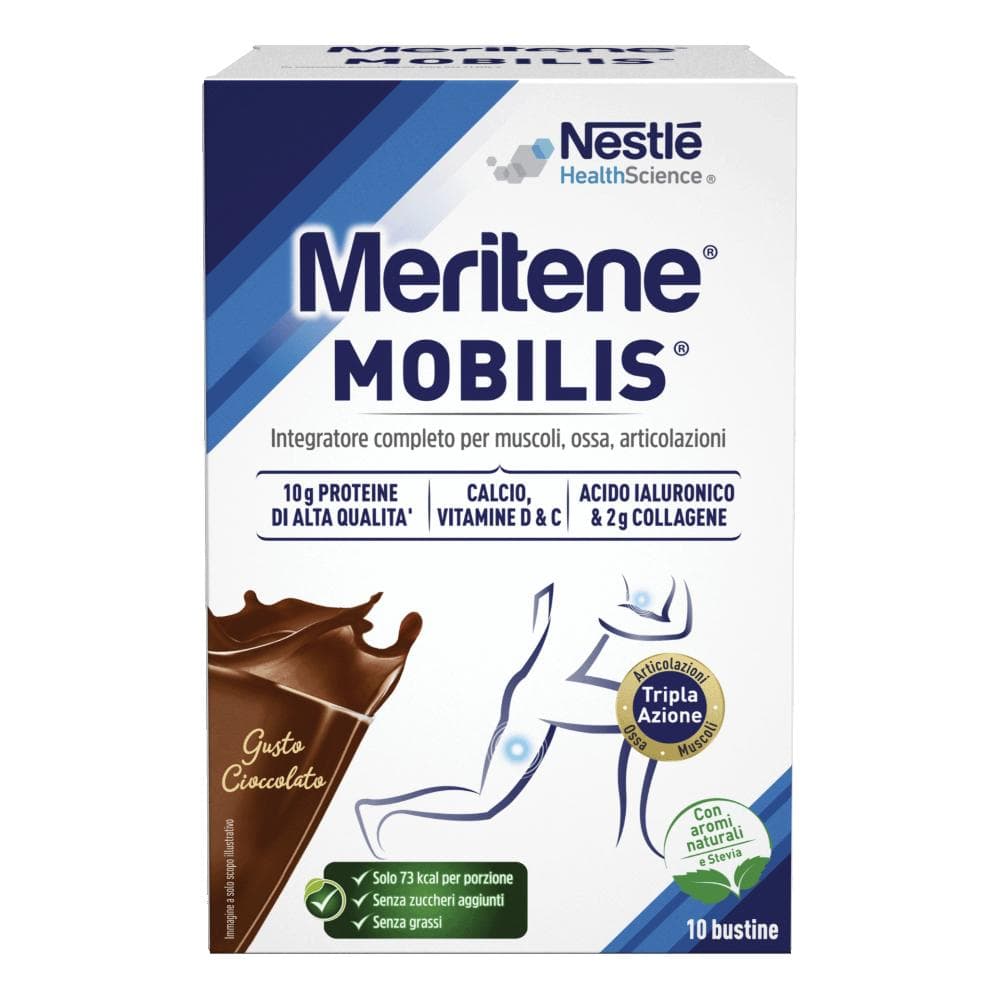Meritene, Mobilis Integratore Ossa e Articolazioni Gusto Cioccolato, 10 Bustine
