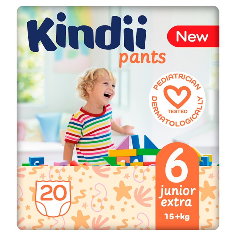 Kindii Junior Extra - Mutandine Assorbenti Taglia 6 (15+ kg) 20 pz
