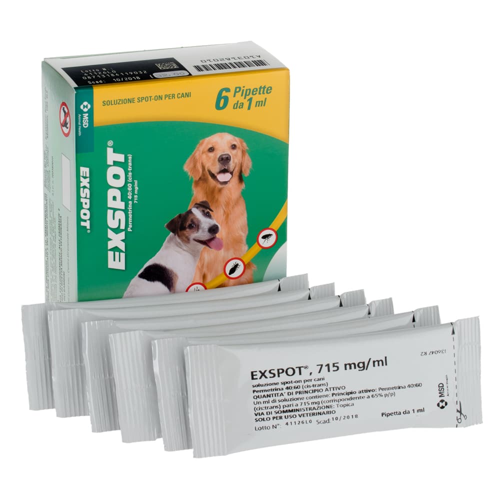 Exspot Spot-on per cani - Set %: 12 pipette (cani < 15 kg)