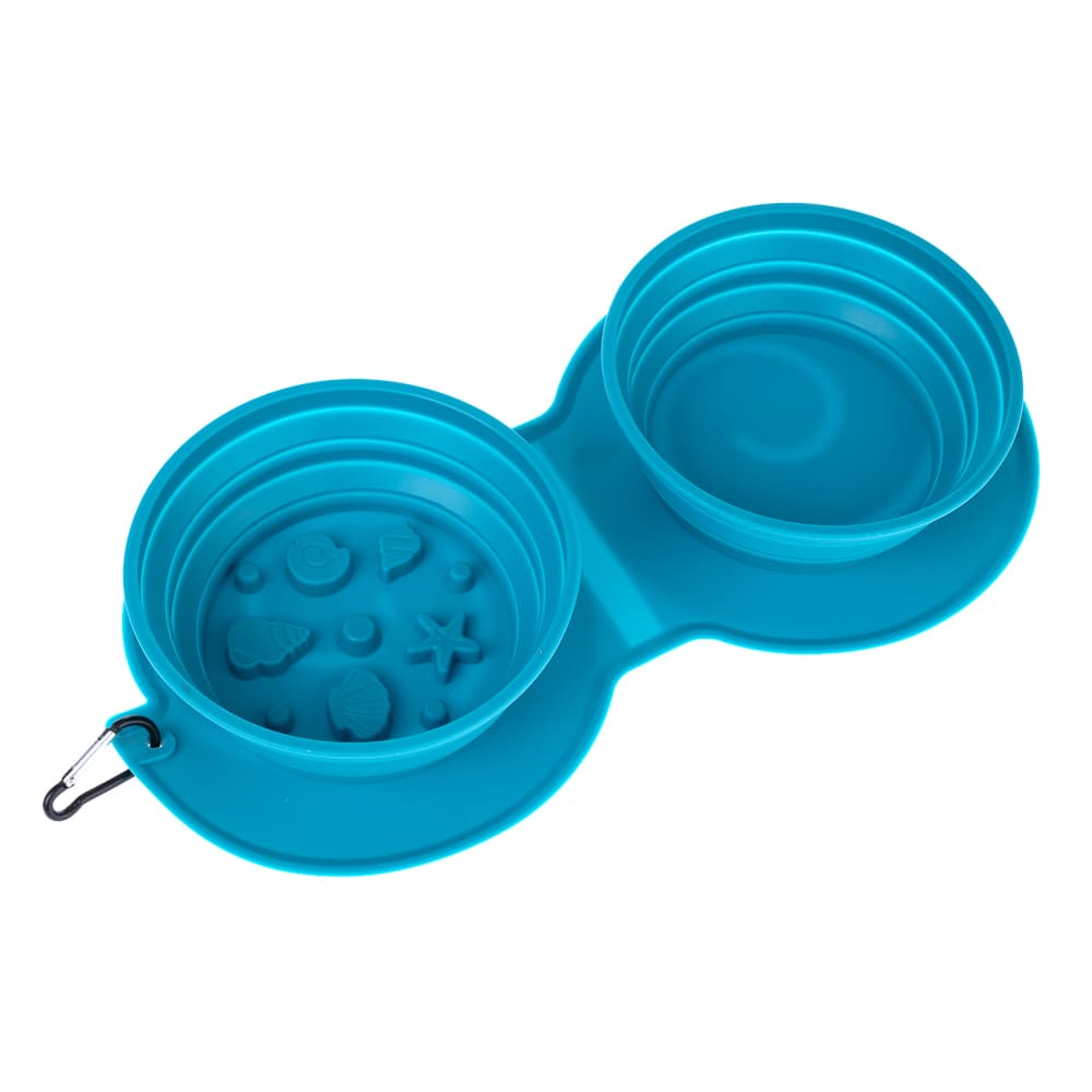 TIAKI ciotola da viaggio doppia in silicone Sea Shell - 2 x 600 ml