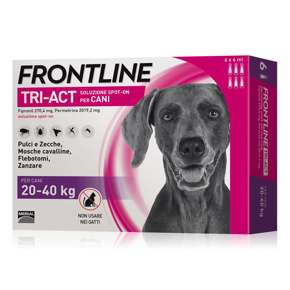 Frontline Tri-Act cane 20-40kg - 6 pipette  (4 ml)