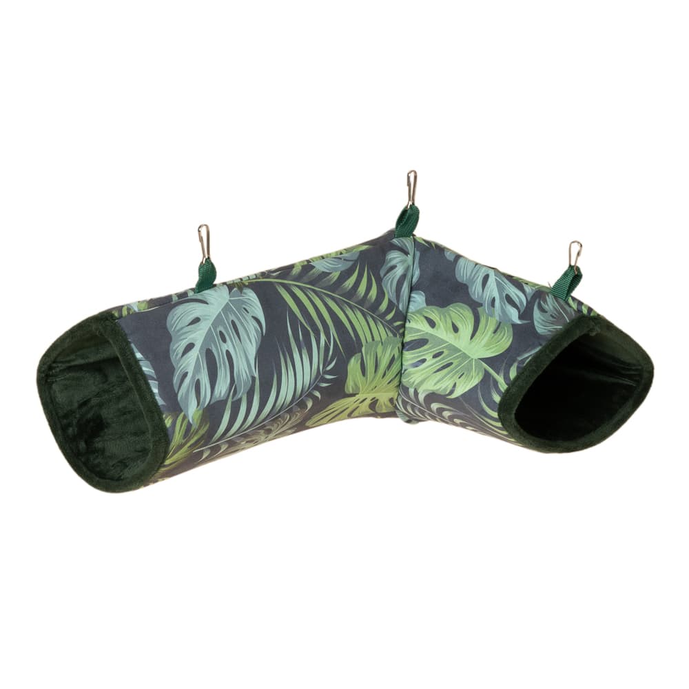 Tunnel per piccoli animali TIAKI Jungle Collection - L 36 x P 25 x H 13 cm, verde