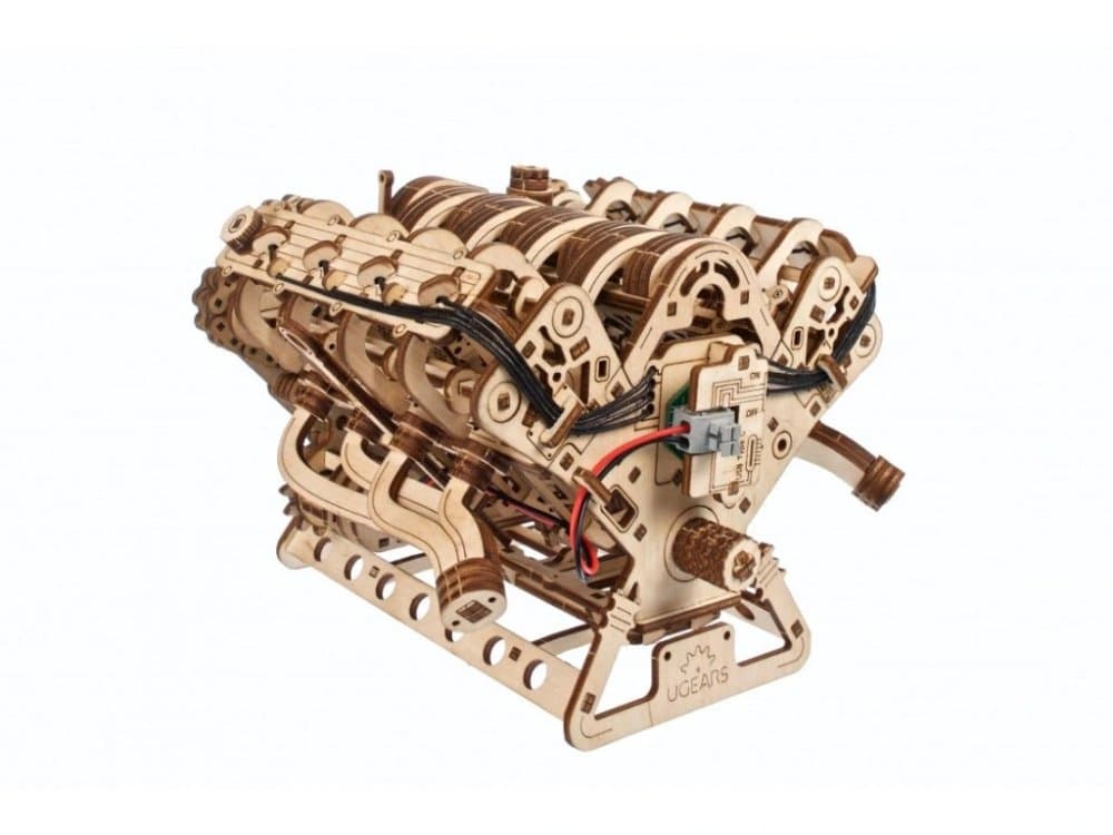 Ugears Puzzle 3D in legno, motore V8 meccanico