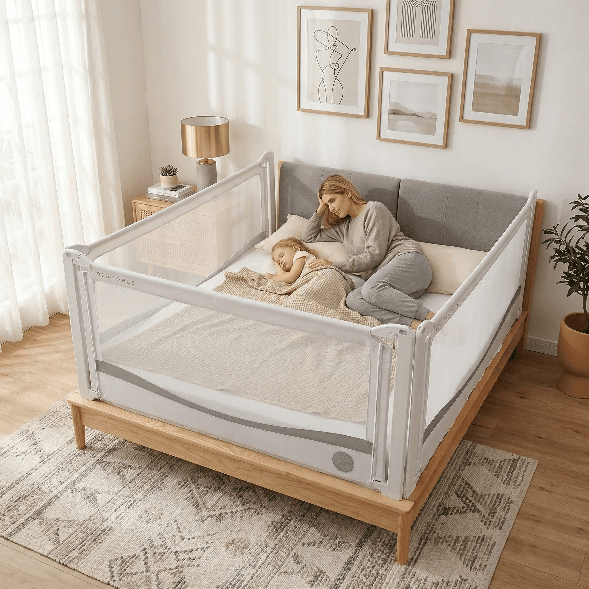 Sponda letto Monkey Mum® Premium - 130 cm - grigio chiaro