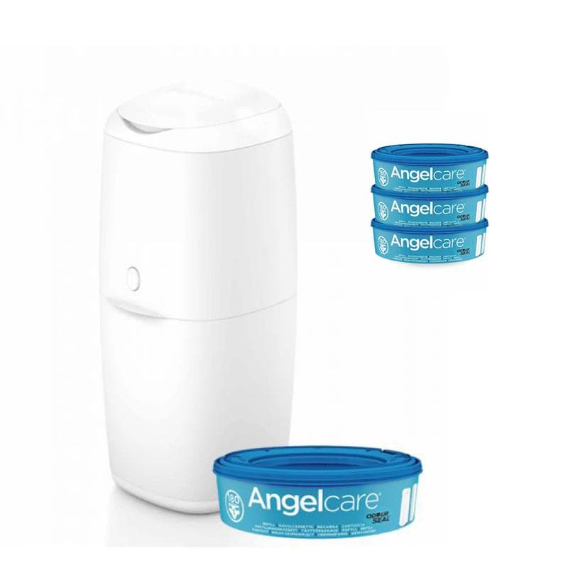 ANGELCARE Cestino per pannolini Classic + 1 cartuccia + cartucce di ricambio 3 pz