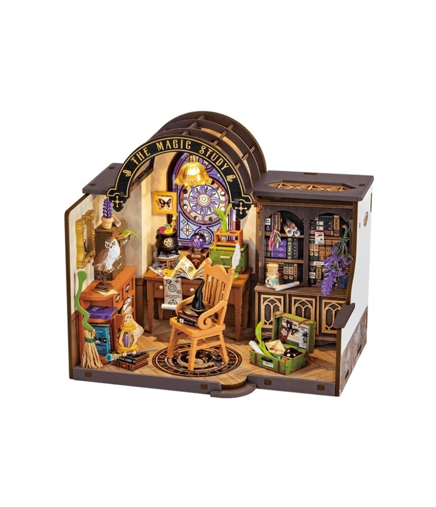 RoboTime Puzzle 3D in legno Miniatura casa delle bambole Studio del mago