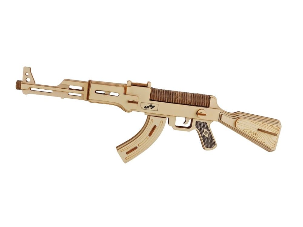 Woodcraft Puzzle 3D in legno Fucile mitragliatore AK47