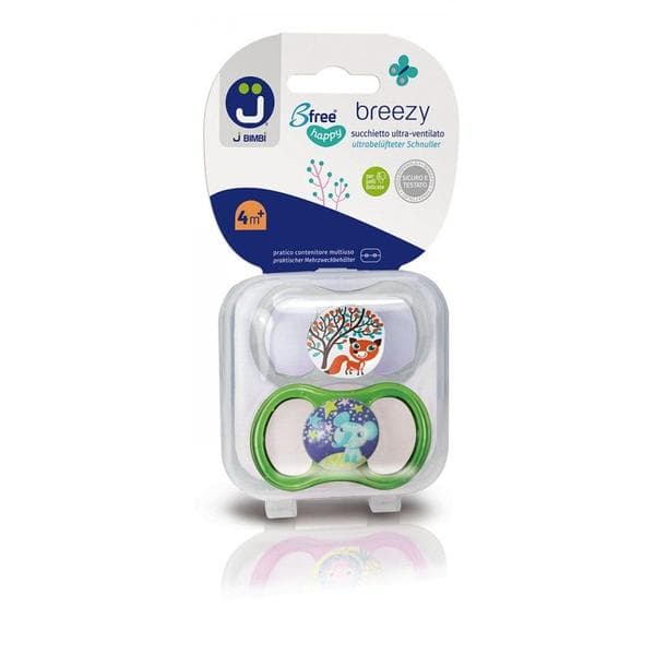 J Bimbi Bfree biberon 4+ mesi 2 succhietti trasparenti/verde - set biberon e succhietti