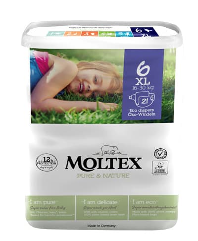 Moltex Pure & Nature Pannolini Taglia 6 XL 16-30 Kg 21 Pezzi