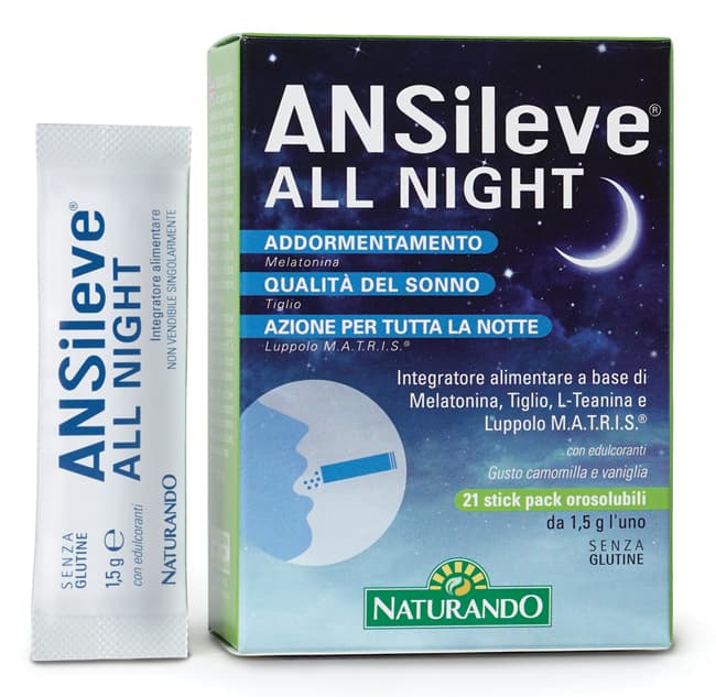 Naturando Ansileve All Night 21 Stick Pack Orosolubili