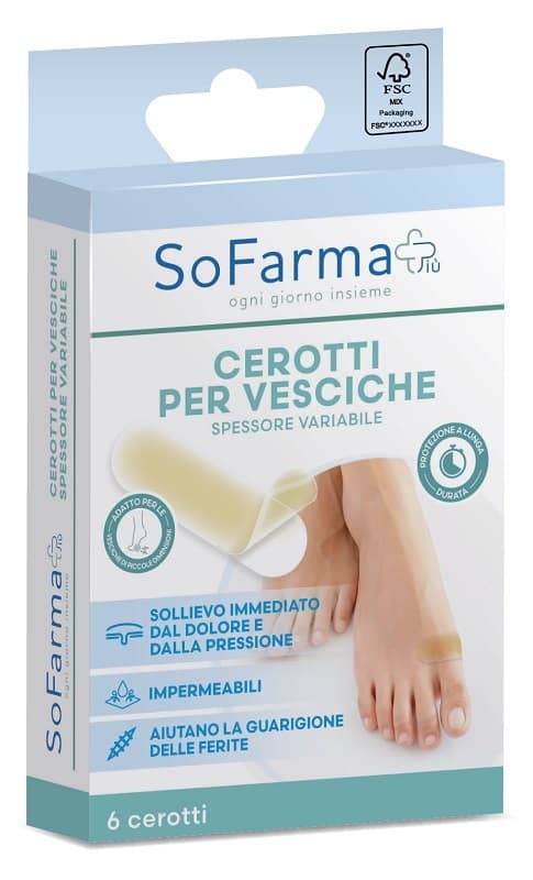 Cerotti per Vesciche Piccoli 6 Pezzi - Protezione Intensa Anti Sfregamento per Tallone e Piede