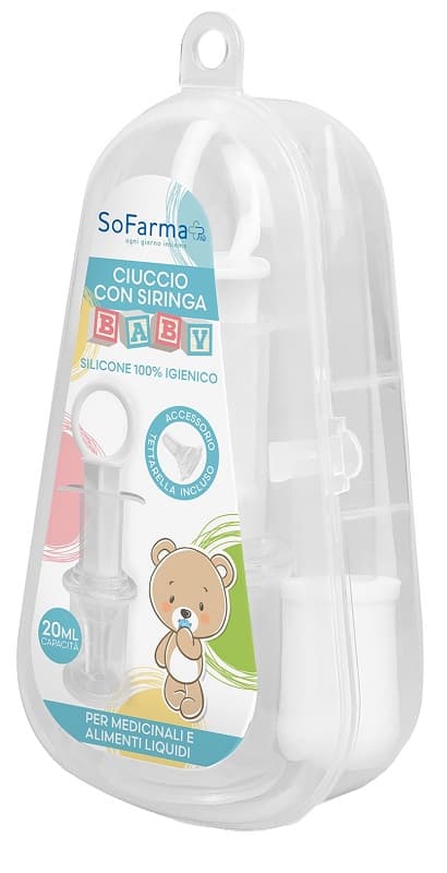Ciuccio con siringa - succhietto con adattatore per somministrazione farmaci ai neonati